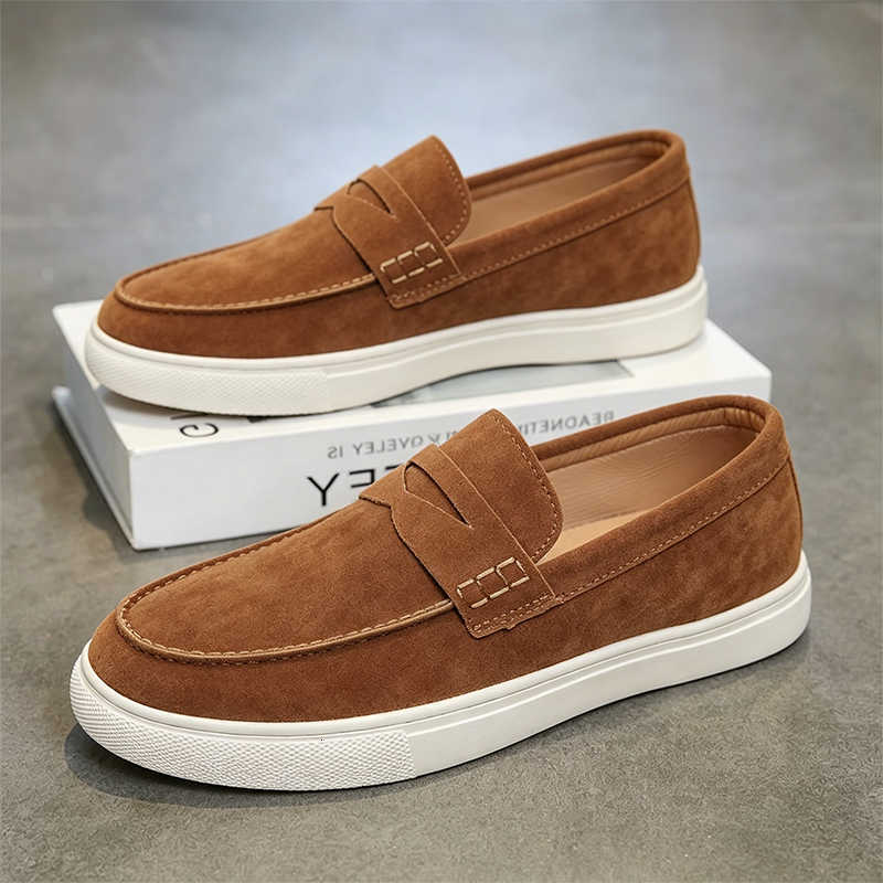Shoes Men's European American Casual Style Suede Loafers Flat Casual Comfortable Walking Shoes for Outdoor and Business Occasio D260922