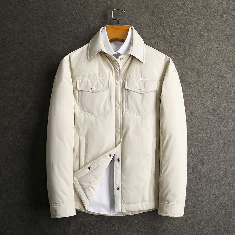 Down Parkas 2024 new Men's arrival winter jacket male 90% white duck down jackets men mens fashion thicken warm parkas trench coat Black and Wh