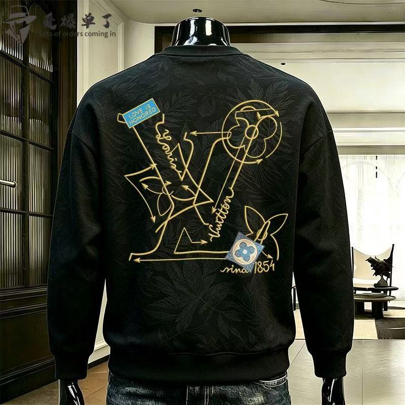 American-style crewneck sweatshirt, tie-dye pattern, no hat, spring/autumn casual men's printed long-sleeve 2026999