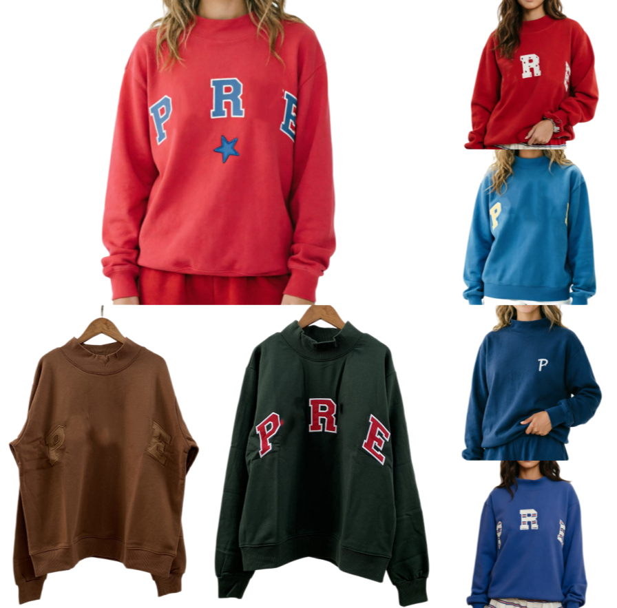 PAR Sweat à capuche à col haut et col montant pour femme avec broderie patchwork - Sweat-shirt confortable et ample - Rayé - Haut patchwork d'aut