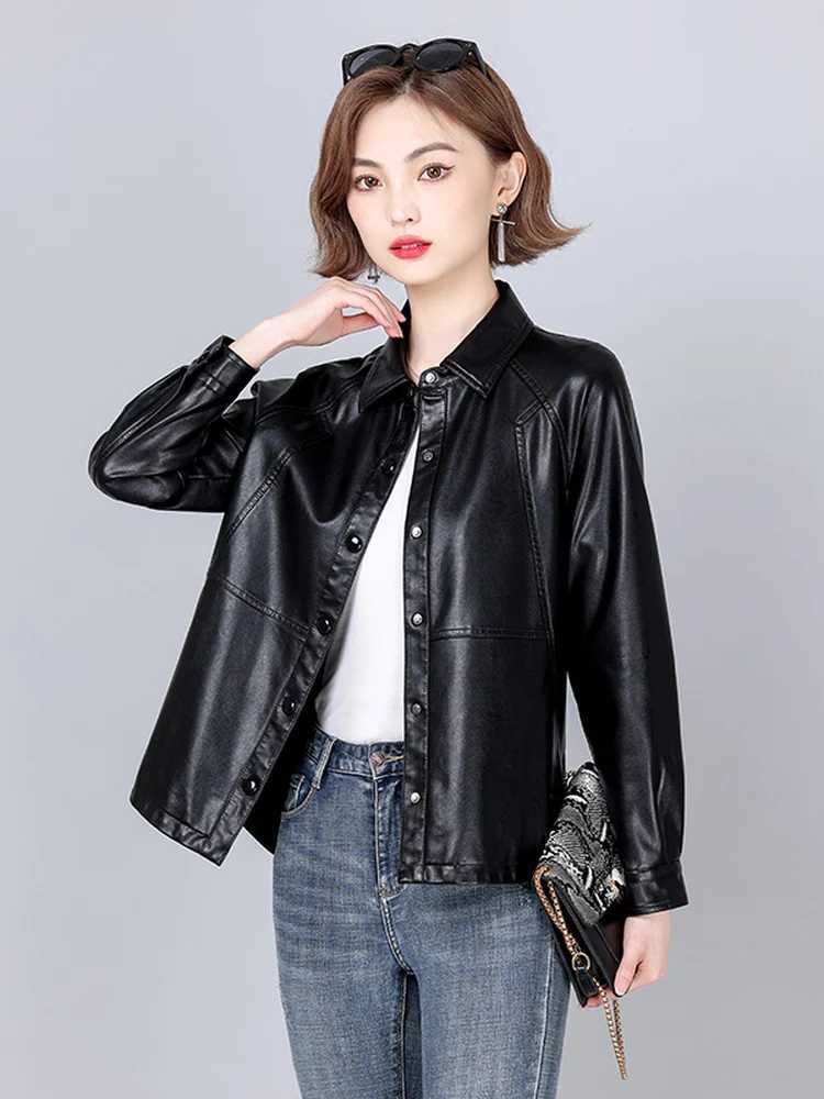 Leather Haining Genuine Jacket Women's Short Sheepskin Coat 2026 Spring Autumn New Style Versatile Loose plus Size Outerwear C260921