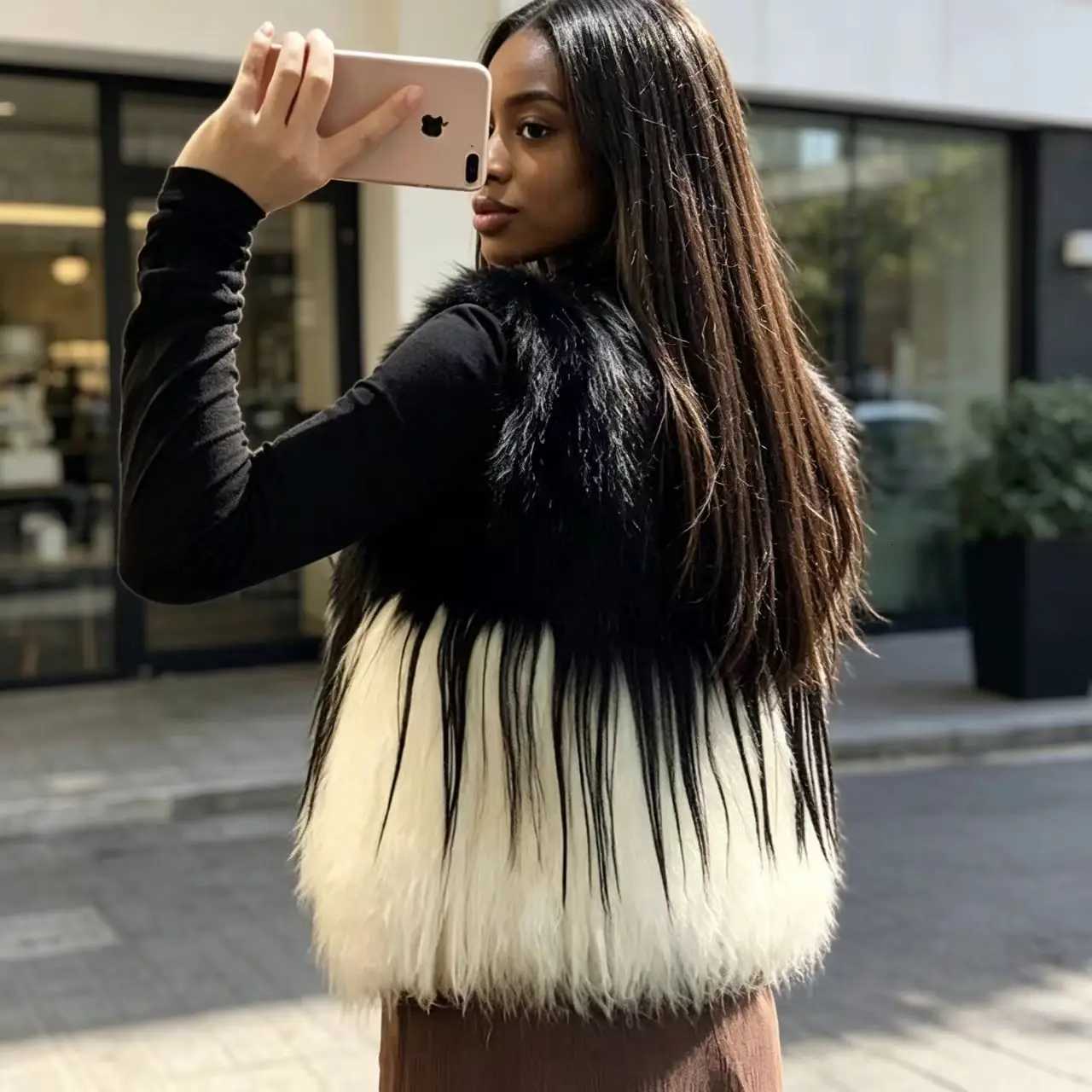 Faux Women's Leather Leather Women Real real raccoon Dog Fur Sheepskin Wool Short Coat Big Lapel Luxury Fluffy Thick Warm Black White Mixed Win