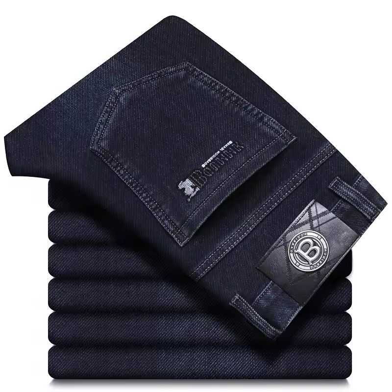 Men's Men's Jeans Straight-leg Jeans High-quality Light Luxury Embroidered Casual Versatile Fashion Slimming Smooth Silhouette Style T2609