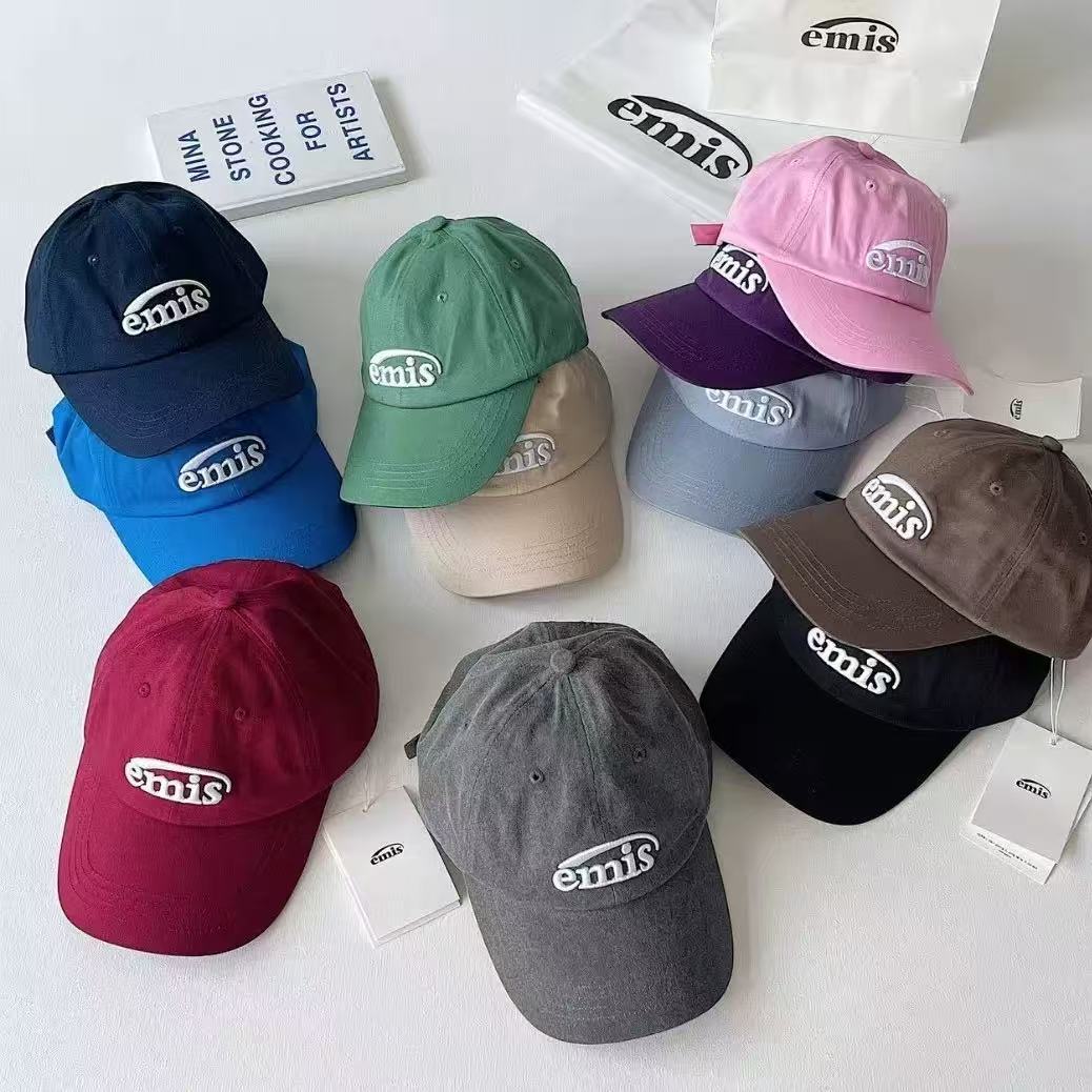 Korean Style Emis Cap for Men and Women Baseball Cap with Large Brim, Korean Ins Trendy Brand, Multiple Colors, Face-Slimming Duckbill Hat, Ins Styl