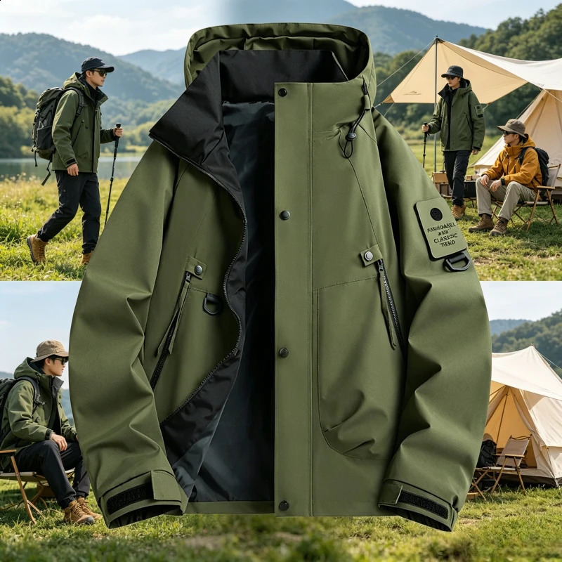 Outdoor Three-in-One Waterproof Hiking Jacket Men Women Breathable Windproof Windbreaker Coat Man Spring Autumn Trekking Jackets 260921