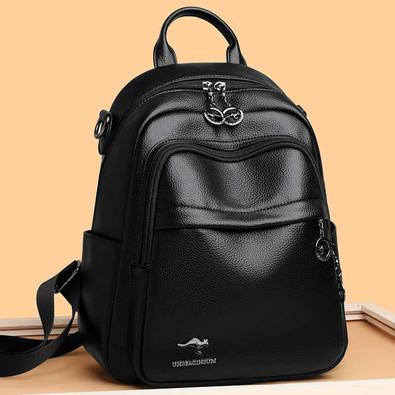 Stile 2026 Zaino in PU impermeabile Zaino in pelle da donna Zaini antifurto Borse a tracolla per adolescente Borsa da viaggio di grande capacità H26