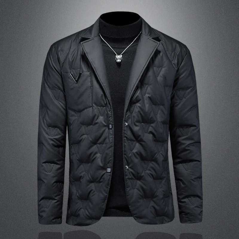 Down Parkas Wide-lapel Duck Men's Down Jacket Men 2024 Winter High Quality Down Coat Lapel Vintage Black Down Jacket Men Clothing Kurtka Zimowa