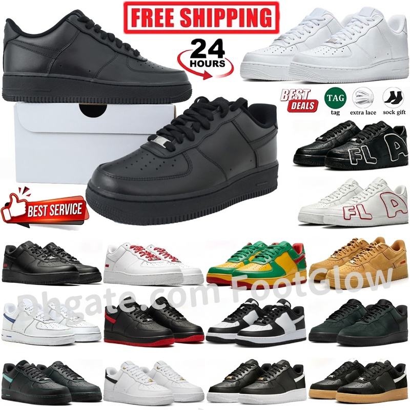 Free shipping With Box 2026 Designer Casual Shoes Sneakers Men Women Classic 1 Triple White Black Mens Womens Traienrs Outdoor Sports Runners 1s Sho