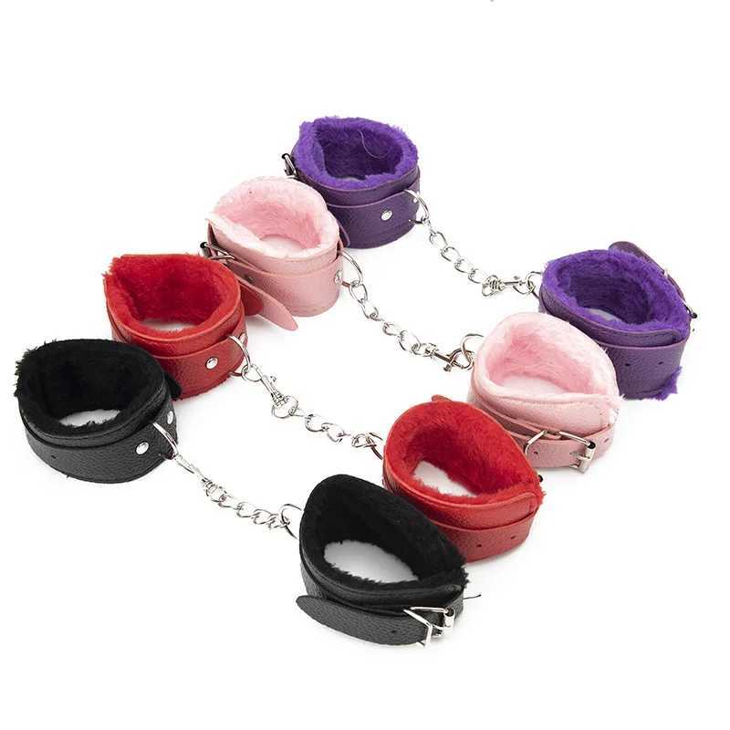 BDSM Sexy Bondage Handcuffs Ankle Cuffs Adjustable With Adult Game Erotic Sex Toy for Women Couples Pink Black Red L26922