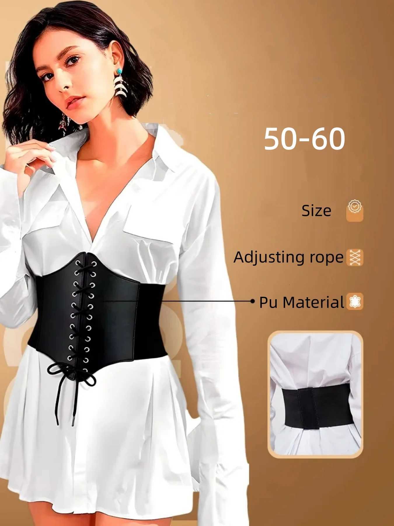Belts Women's Corset Body Shapewear Sexy Wide Leather Belt Cummerbunds Strap Belts for Women High Waist Slimming Corsets and Bustiers Q260921