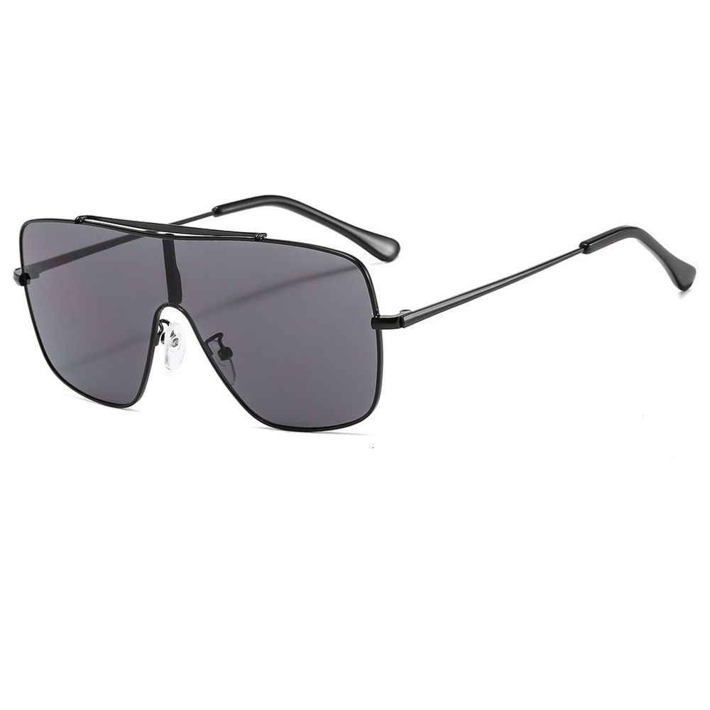 New European American Fashion Metal One-Piece Windproof For Men And Women, Versatile Square Sunglasses Laotie