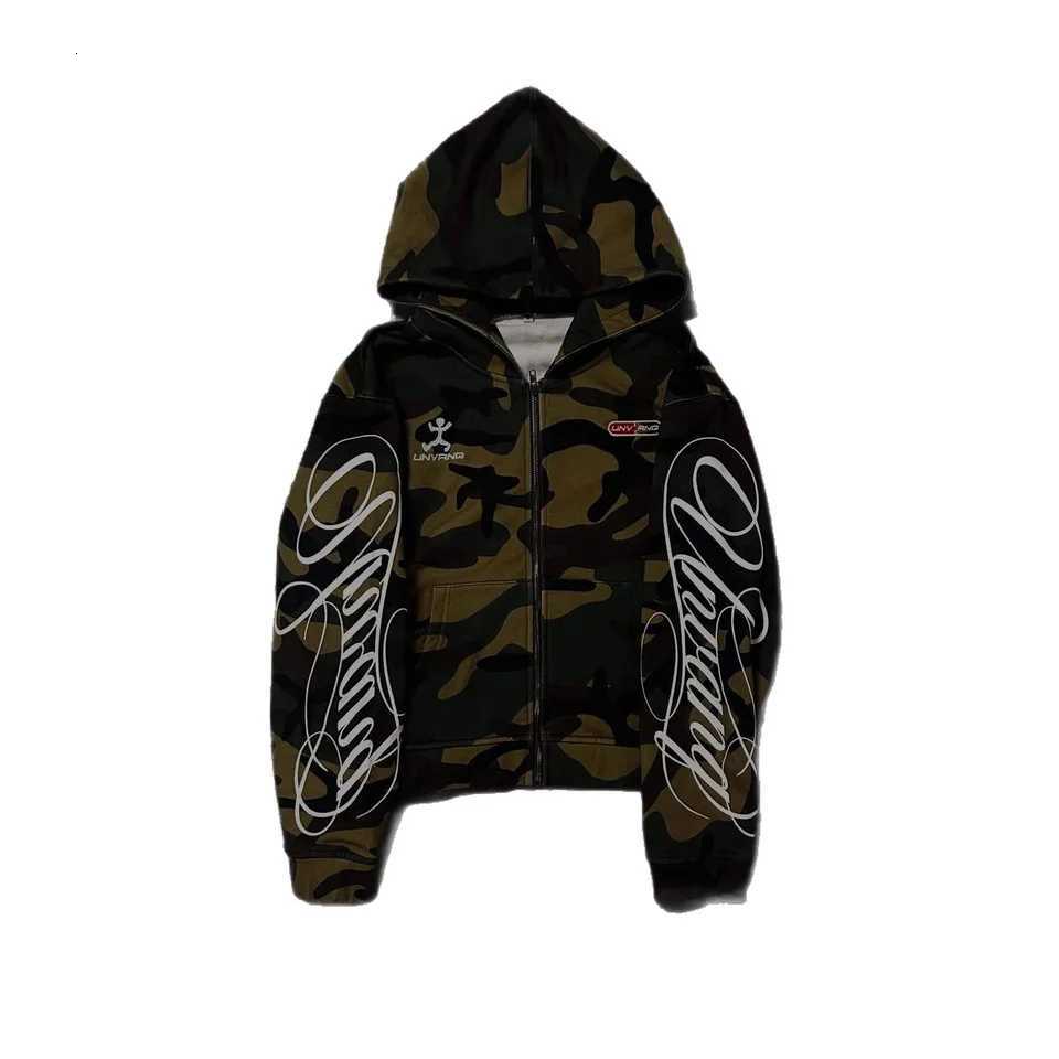 Autumn Men's new Tracksuits men's and women's high street fashion embroidery camouflage Harajuku ins style zipper hooded sweatshirt Y