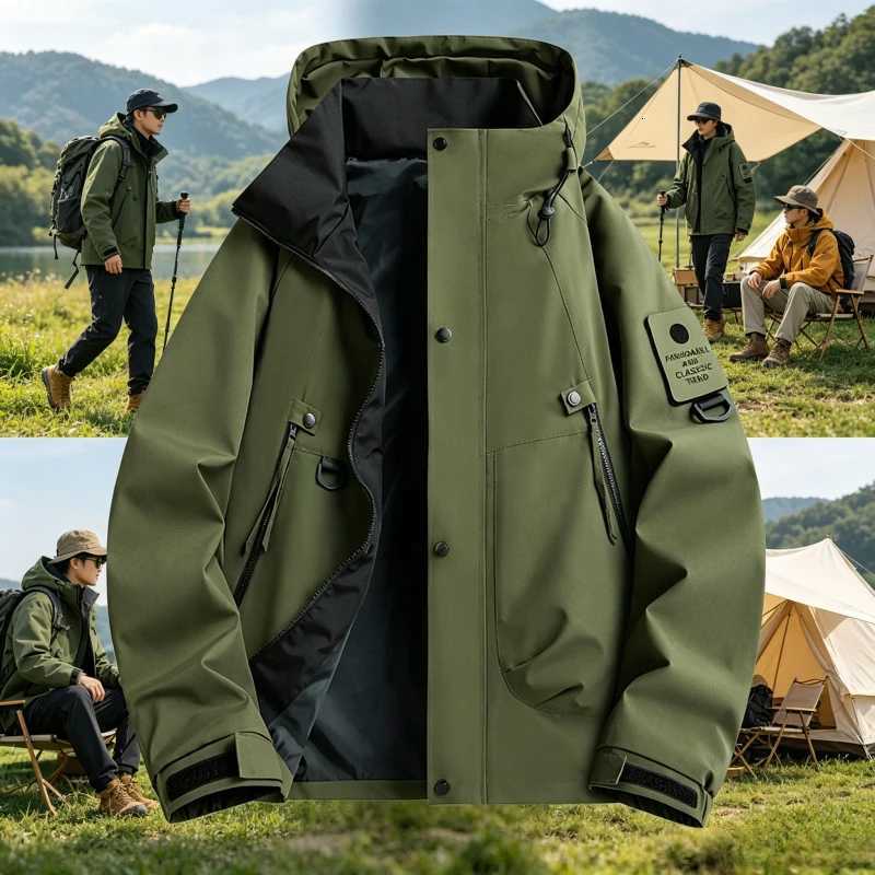 Women's Jackets Outdoor Three-in-One Waterproof Hiking Jacket Women Women Breathable Windproof Windbreaker Coat Man Spring Autumn Trekking Jack