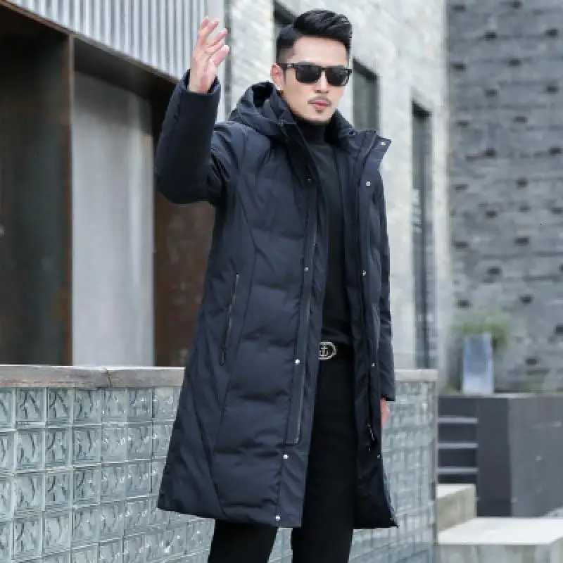 2026 Parkas Men's Winter Down Men Long Down Jacket Hooded High Quality Loose White Duck Down Coat Men Thick Warm Winter Down Parkas Men Snow Co