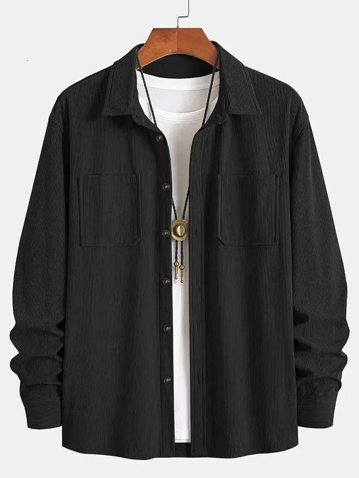 The Shirts Men's New Casual Spring and Autumn 2025 Corduroy Shirt a Casual Men's Lapel and Trendy Loose Jacket H2609211