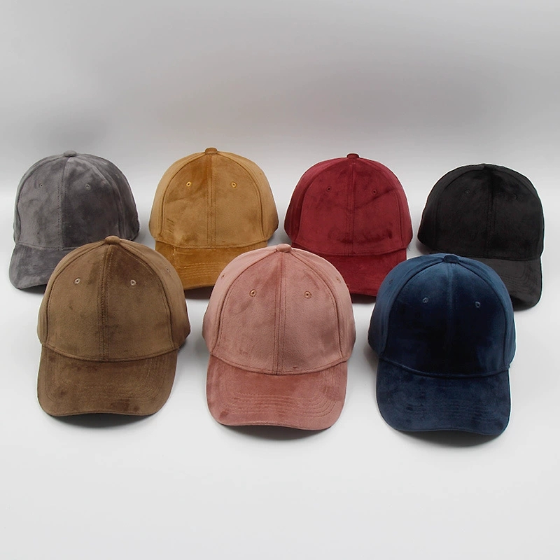 Korean Version Solid Color Velvet Baseball Cap Autumn Winter Couple Thick Warm Embroidered Hats Unisex Casquette