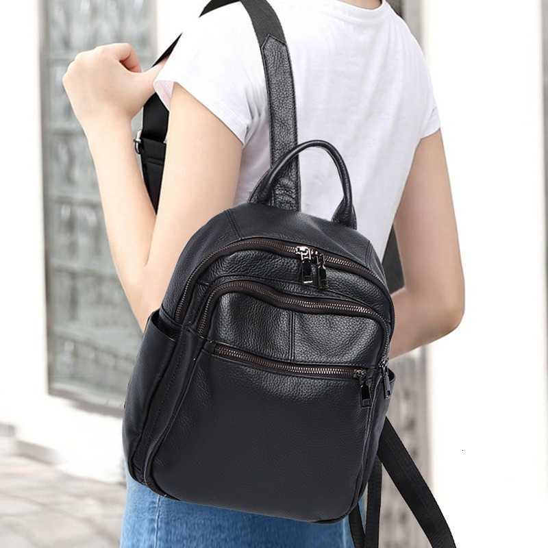 Top Backpack Style Zency Winter Layer Genuine Leather Backpack For Women Travel Bag Large Capacity Knapsack Casual Cowhide Leather Rucksacks H260922