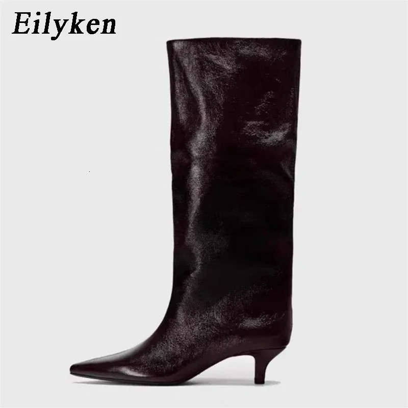 Eilyken Autumn Winter Street Style Thin Low Heels Women Knee-High Boots Sexy Pointed Toe Casual Party Shoes Long Botas Mujer 260922