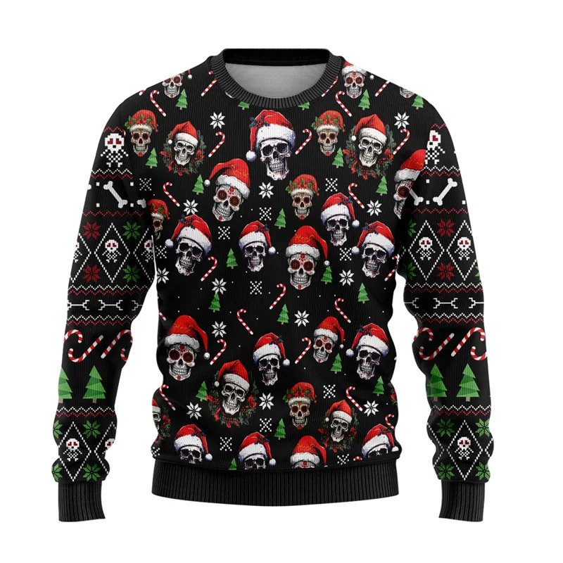 Cute Animal 3D Printed Ugly Christmas Sweater For Men Women Clothes Funny Skull n Graphic Sweatshirts Casual Crewneck Tops 260922