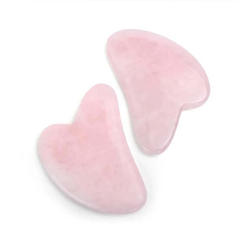 Massager Rose Quartz Jade Face Guasha Massage Tool Natural Stone Scraper Chinese Gua Sha Board Face Massager Neck Back Body Facial Scraping N260921
