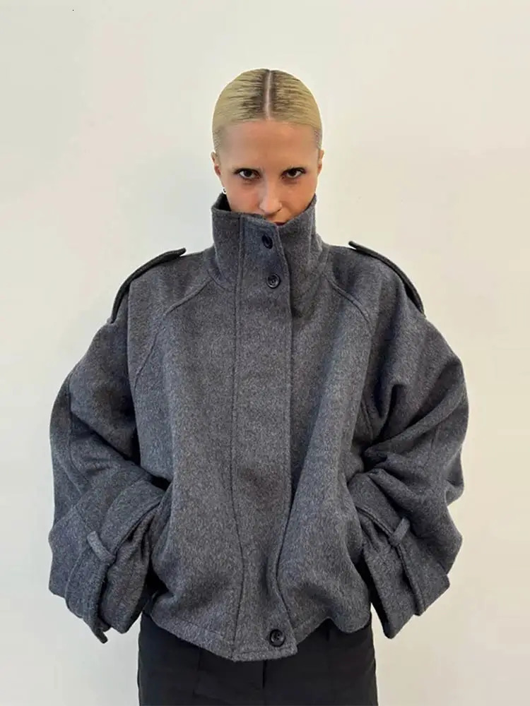 Faux Fur Jackets Women Loose High Neck Long Sleeves Zipper Coats Female 2026 Autumn Winter Chic Fashion Solid Warm Outwears 260921
