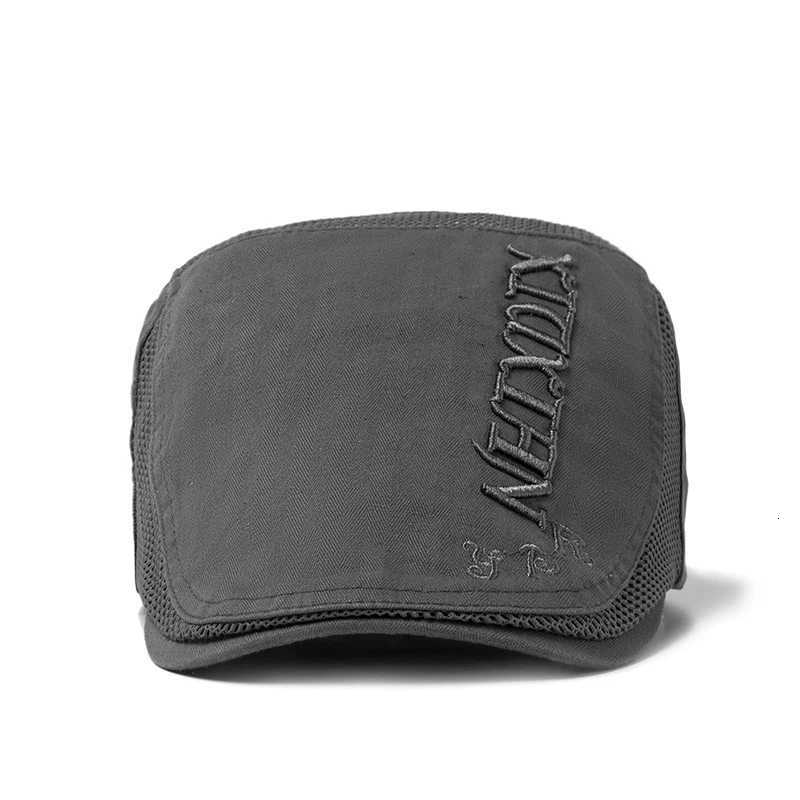 For Berets CNTANG Summer Beret Men Letter Embroidery Mesh Cap Cotton Soft Top Sun Visor Vintage Berets Casual Solid Color Men's Caps N260918