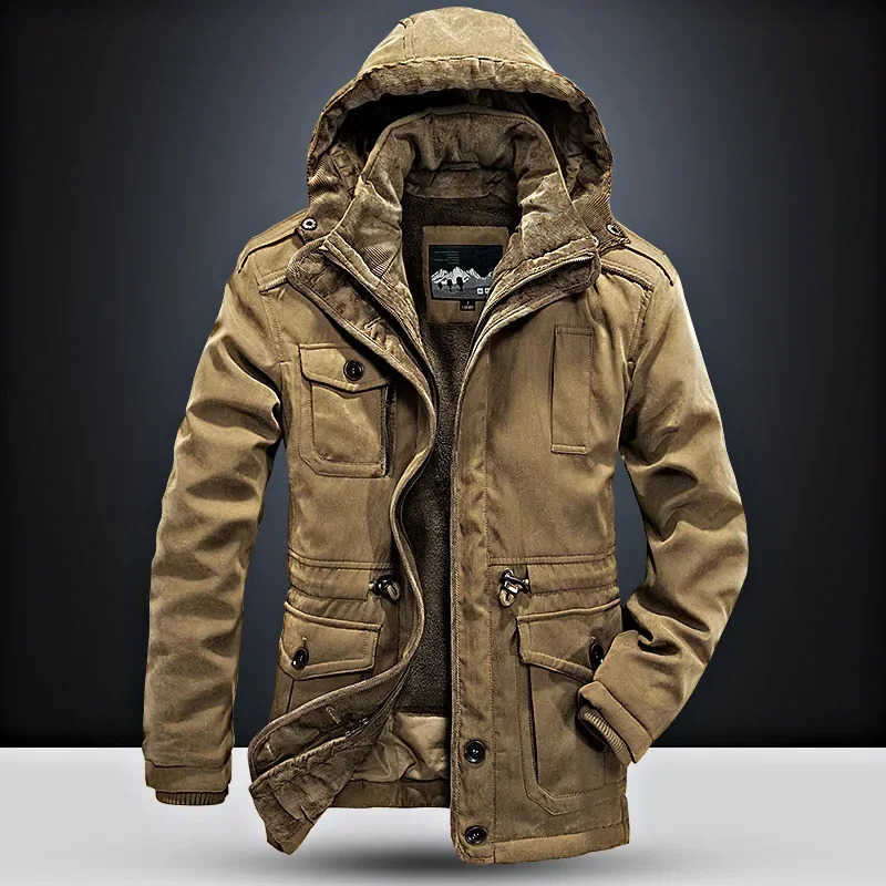 Military Men's Down Parkas Men New Jacket Parkas Winter Men's Pile Jacket Outdoor Coat Men's Thermal Hooded Casual New Coat Thermal T