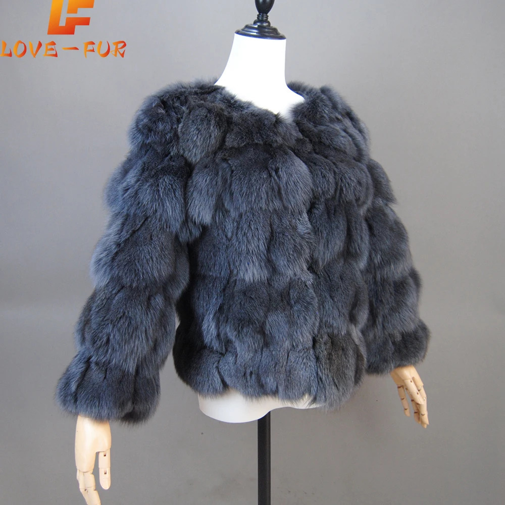 2026 Style Fur Coat 100% Natural Fur Jacket Female Winter Warm Leather Fox Fur Coat High Quality Fur Vest 260920