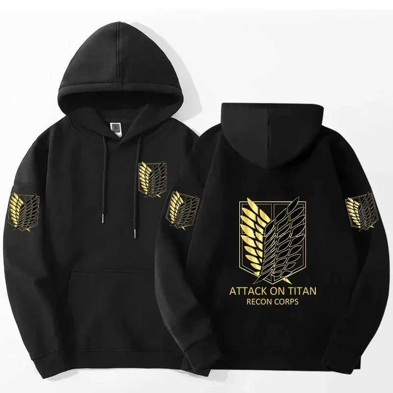 Men's Hoodies Sweatshirts 2026 New Anime Attack on Titan Printed Hoodie Sweatshirt Men's and Women's Hoodie Men's Tops Sports Ho