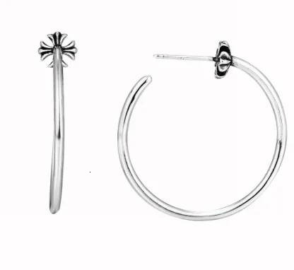 Crome Cross Stud Designer Hoops Earing Womans S925 Silver Classic Design Chrome Earrings Luxury Vintage Hip Hop Plated Gold Earring Valentines Day F