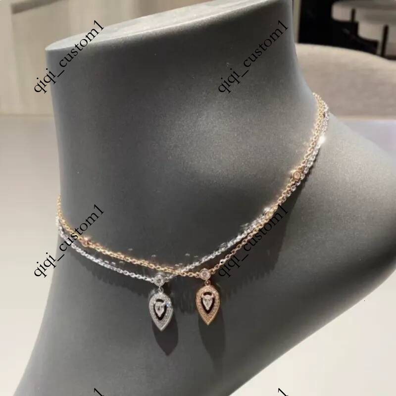 New European American Bestselling Mei style Waterdrop Diamond Anklet Women's Fashionable and Delicate French Style High End 18K Gold Plated