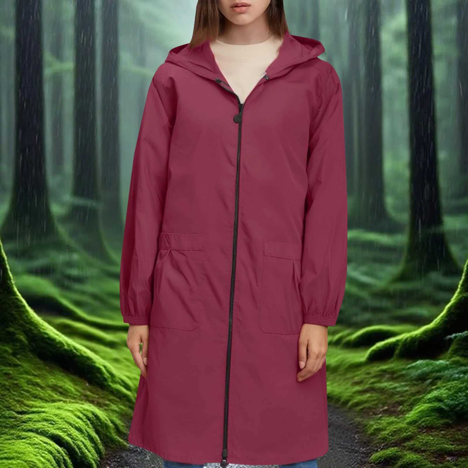 Women's Jackets Rain Jacket Women's Breathable Wind Jacket Lightweight Summer Jacket Outdoor Hiking Jacket Thin Women Rain Coat with Hood