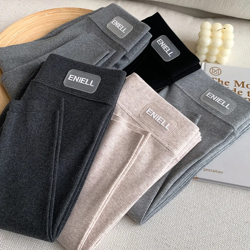 Autumn Winter Kint Fleece Leggings Women's High Waist Black Outwear Tall Female Warm Thick Velvet Leggings for Women Pants 260922