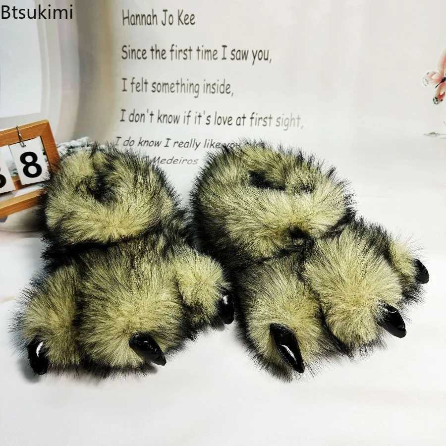 Winter Warm Soled Men's Women's Slippers Funny Animals Tigers Dinosaur Cls Plus Creative Cartoon Home Cotton Slipper T260922