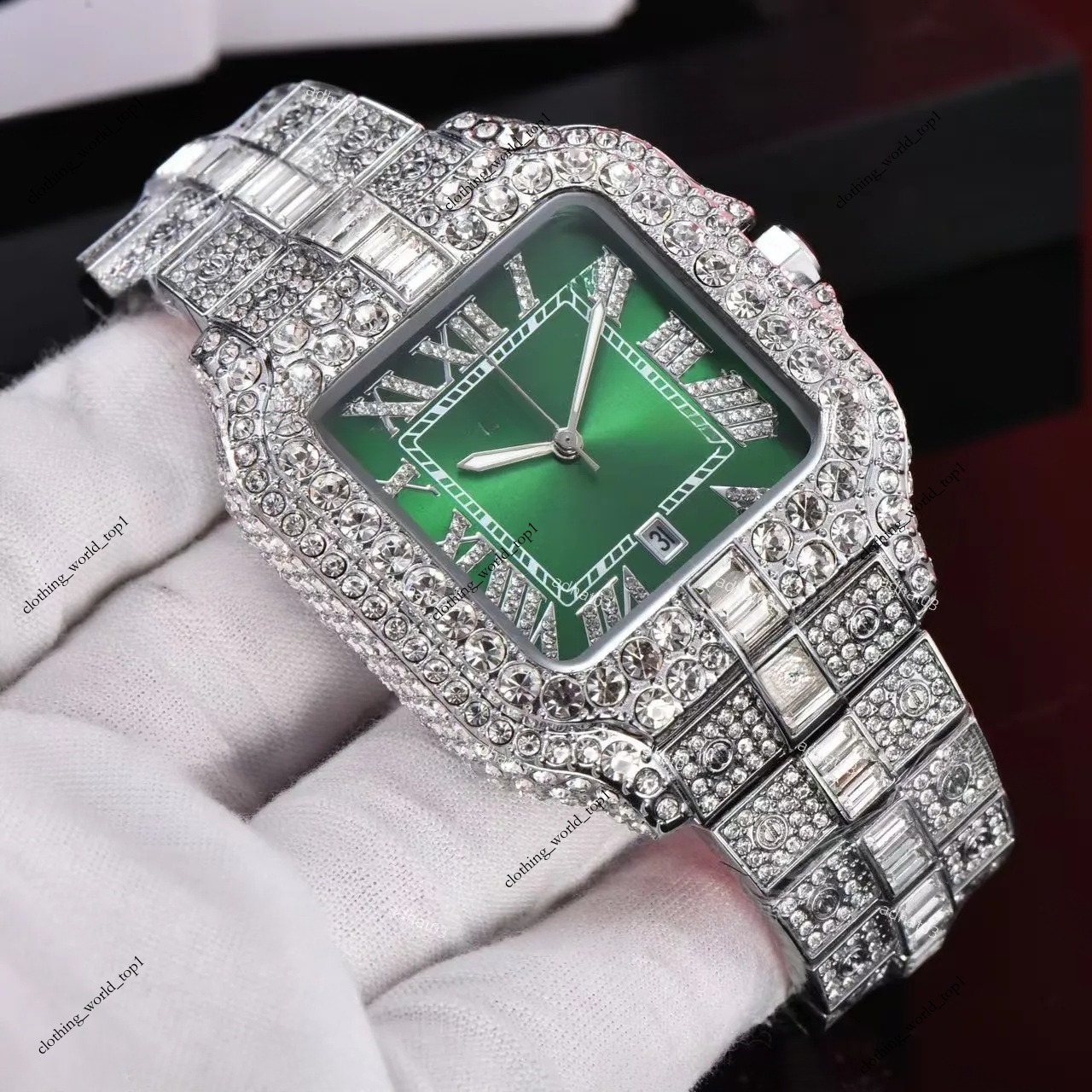 Moissanite Iced Out Designer Mens Watch For Men and Womean High Quality Montre Automatic Movement Noctilucent Watches Orologio Montre De Luxe I1988