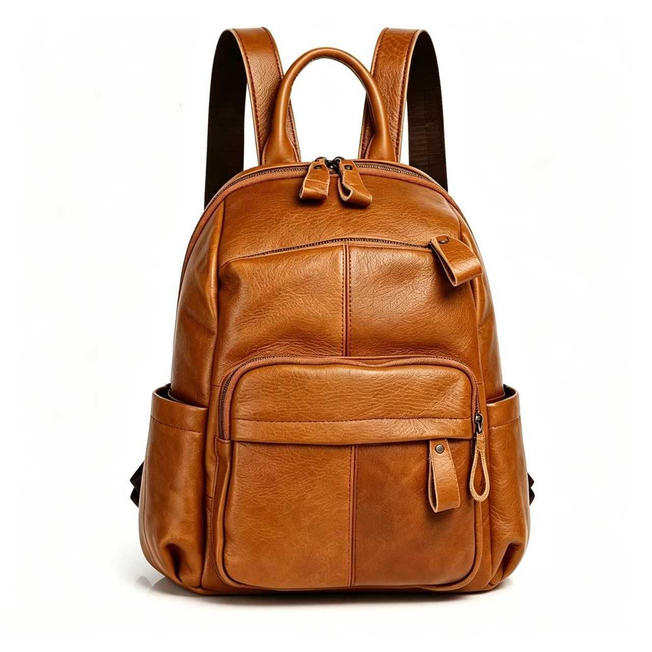Genuine Backpack Style Leather Vintage Backpack Woman Real Cow Leather Tote Bags For Ladies Fashion Cowhide Shoulder Bag 2026 New H260922