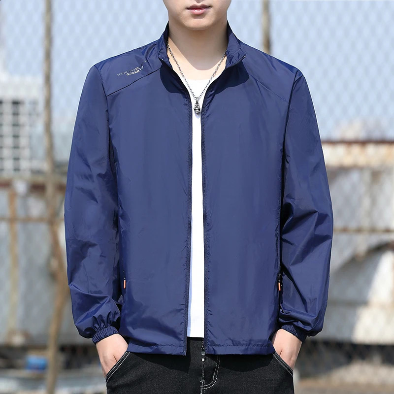 Men's Ice Silk Quick Dry Single Layer Jacket Summer Breathable Sun Protection Clothing Outdoor Hiking Fishing Skin Coat Men 260921