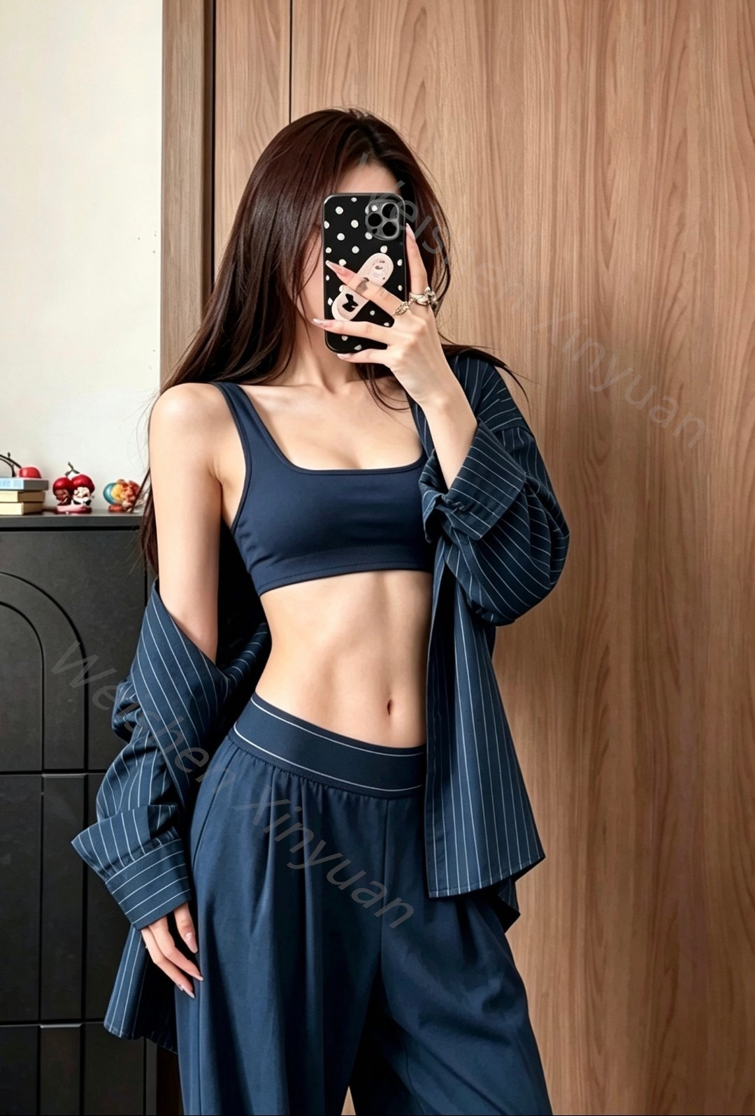 Designer Gym Clothes Womens Pinstripe Button Down Shirt Yoga Set Lightweight Breathable Long Sleeve Outdoor Casual Loose Top Streetwear Dreamscape B