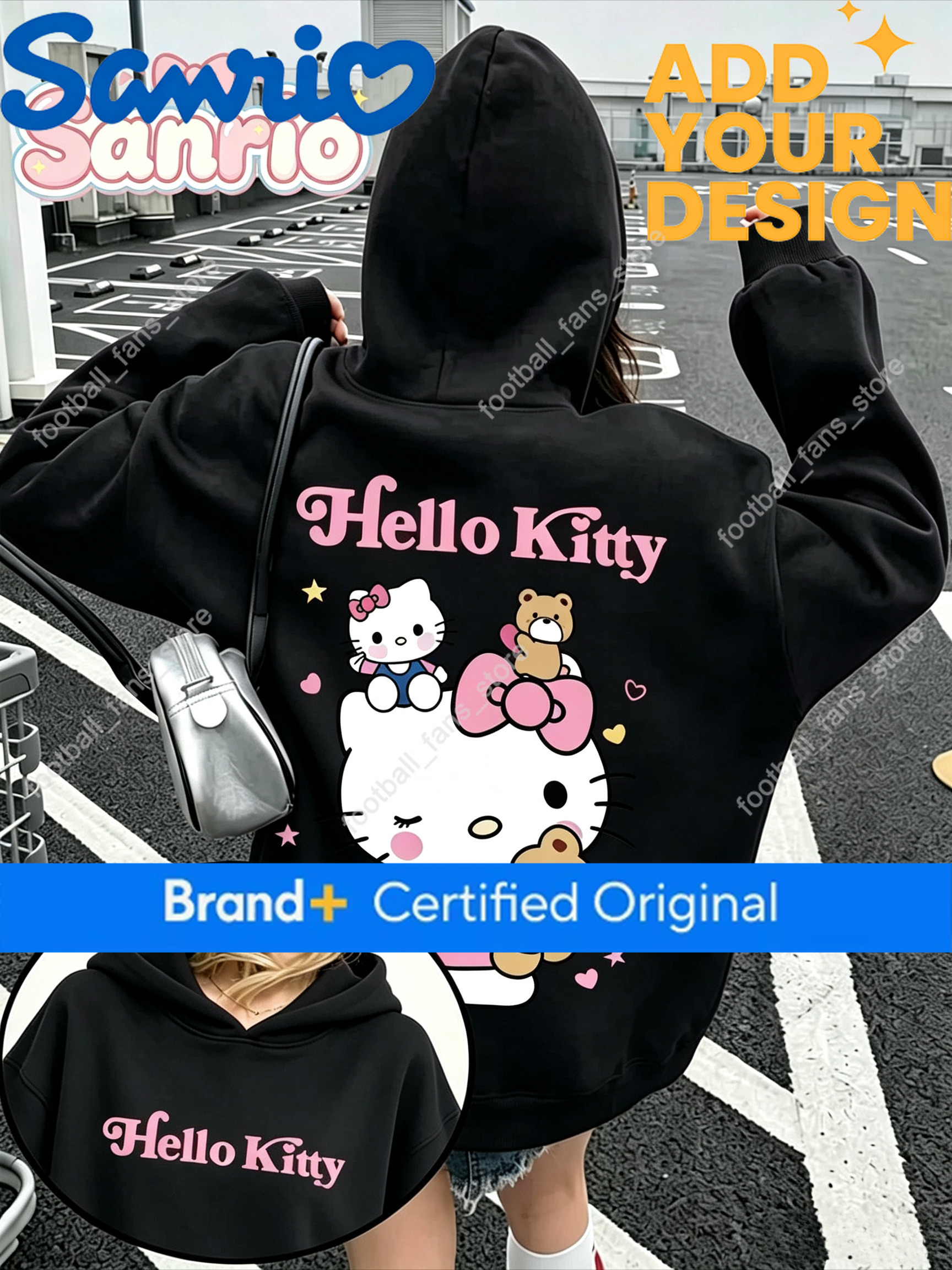 2026 Women's Back To School Autumn/Winter Sanrio Sweet Cool Style Hello Kitty Printed Halloween Gift Hoodie Sweatshirt 7a