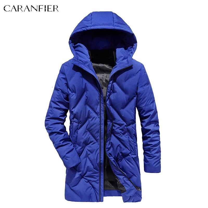 Men Men's Down Parkas CARANFIER Down Jacket 90% White Duck Coat Hooded Parkas Male Long Trench Clothing Winter Thicken Outerwear Solid Windbrea