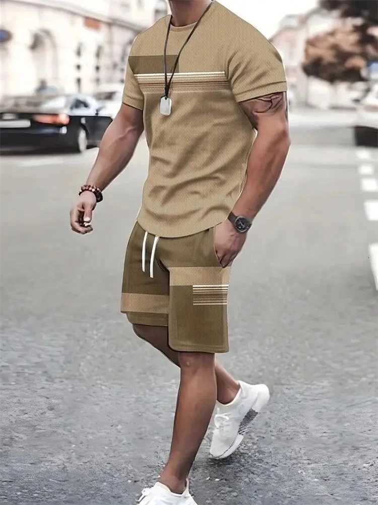 Tracksuits Men's trendy Men's personalized pattern simple men's short sleeved top outdoor street fashion breathable round neck T-shir