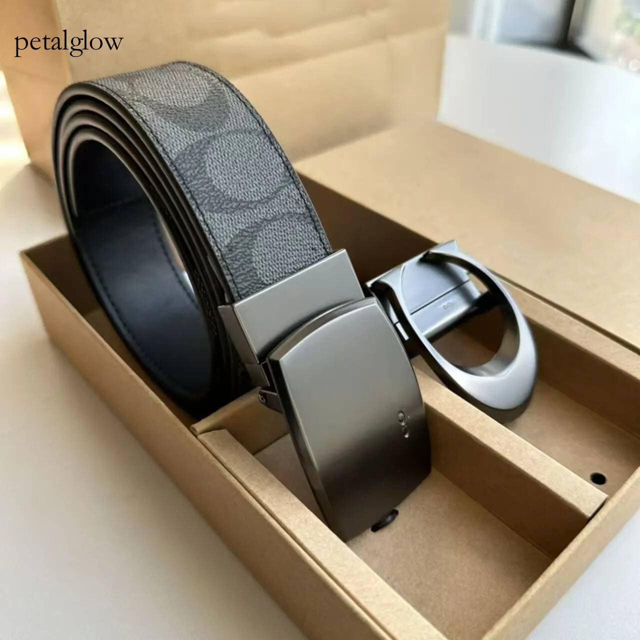 Luxury Buckle leather coac Belt Designer Mens Letter Double large gold and silver black gun Classic womens belt logo box nice 5A dc8