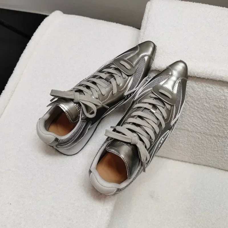 Flats Pointed Toe Women Sneakers Sport Lace-up Mesh Shoes Women Brand Winter Running Shoes 2025 Breathable Casual Woman Zapatos Q260922