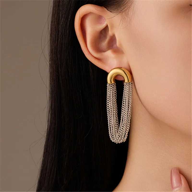 Stud Simple Arc Chain Temperament Long Fringe Earrings Design Sense Of Fashion Women Jewelry Gift 2024 X260921