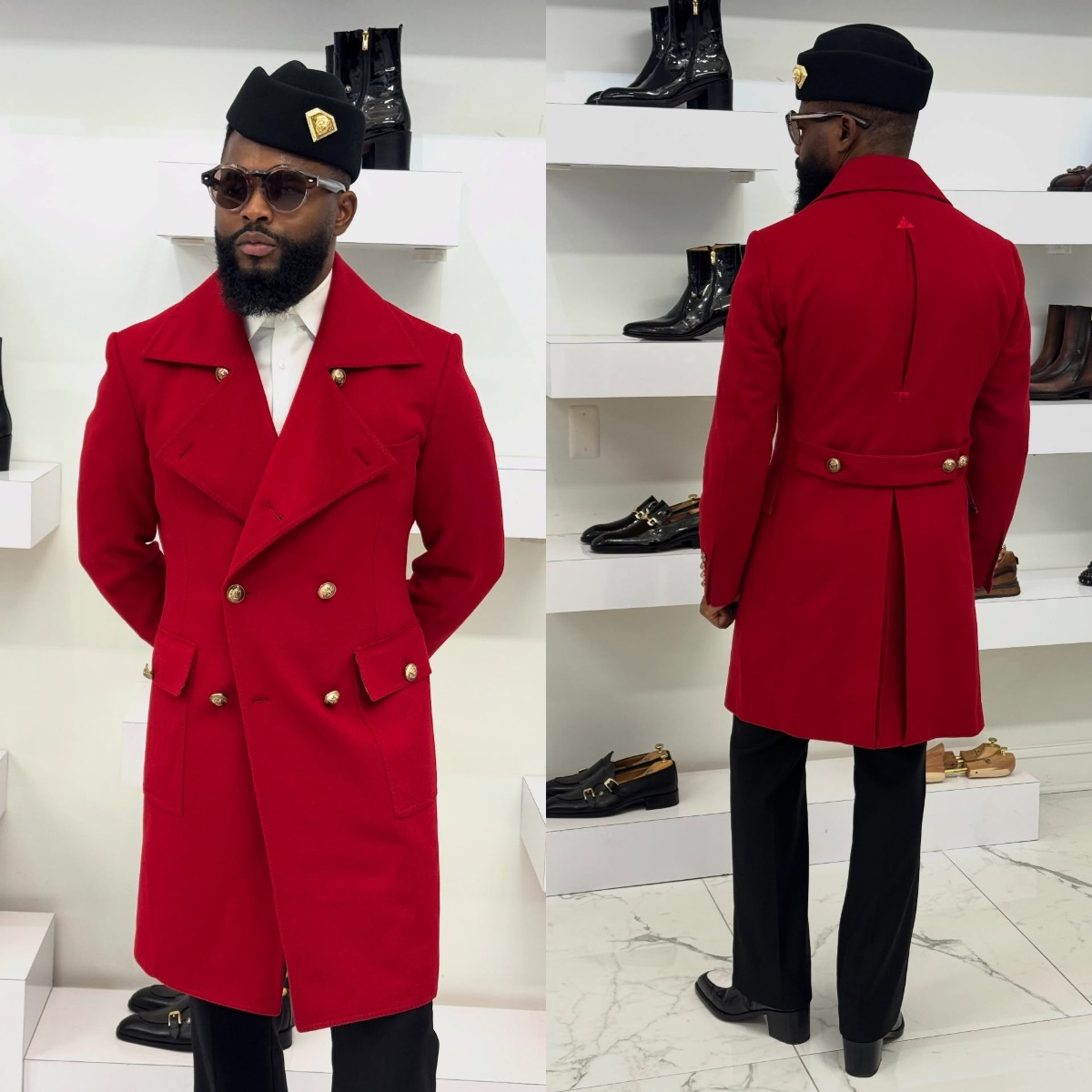 Cappotto lungo da sposo da sposo invernale da uomo, doppio petto, vestibilità slim, 1 pezzo, misto lana, soprabito, formale, giacca da festa, per uo