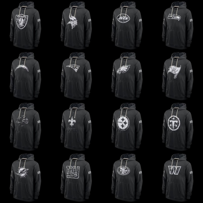 2026 Black Salute To Service Pullover Football Hoodie Jersey individuation Custom Any Name Number Sweatshirts S-XXXL Mens Womens Youth 58