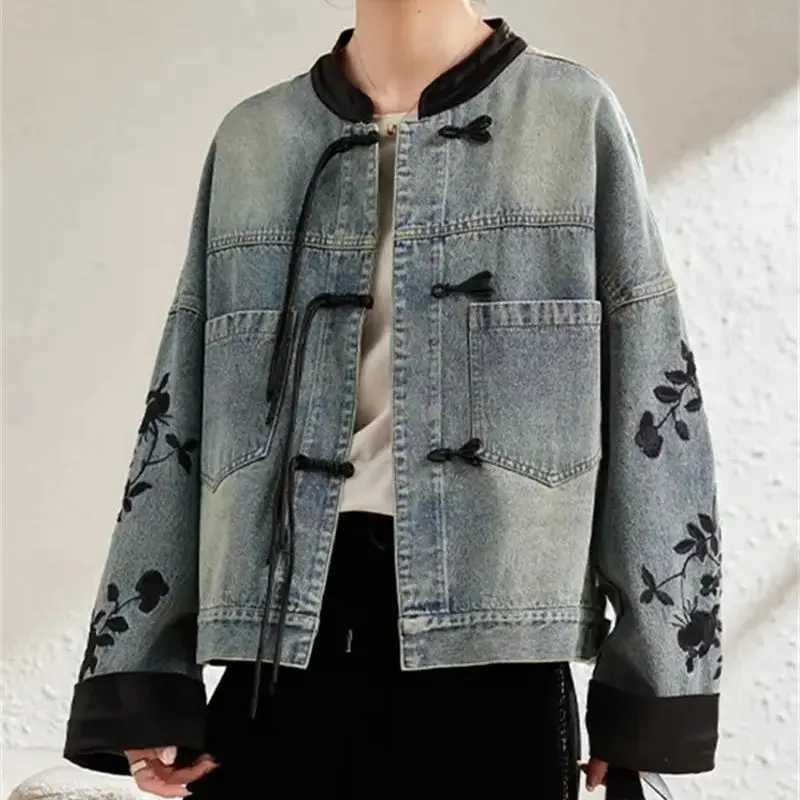 Women's Jackets Denim Jacket For Women in Spring and Autumn 2024 New Embroidered Chinese Style Fashion Versatile Denim Clothing High-end women&
