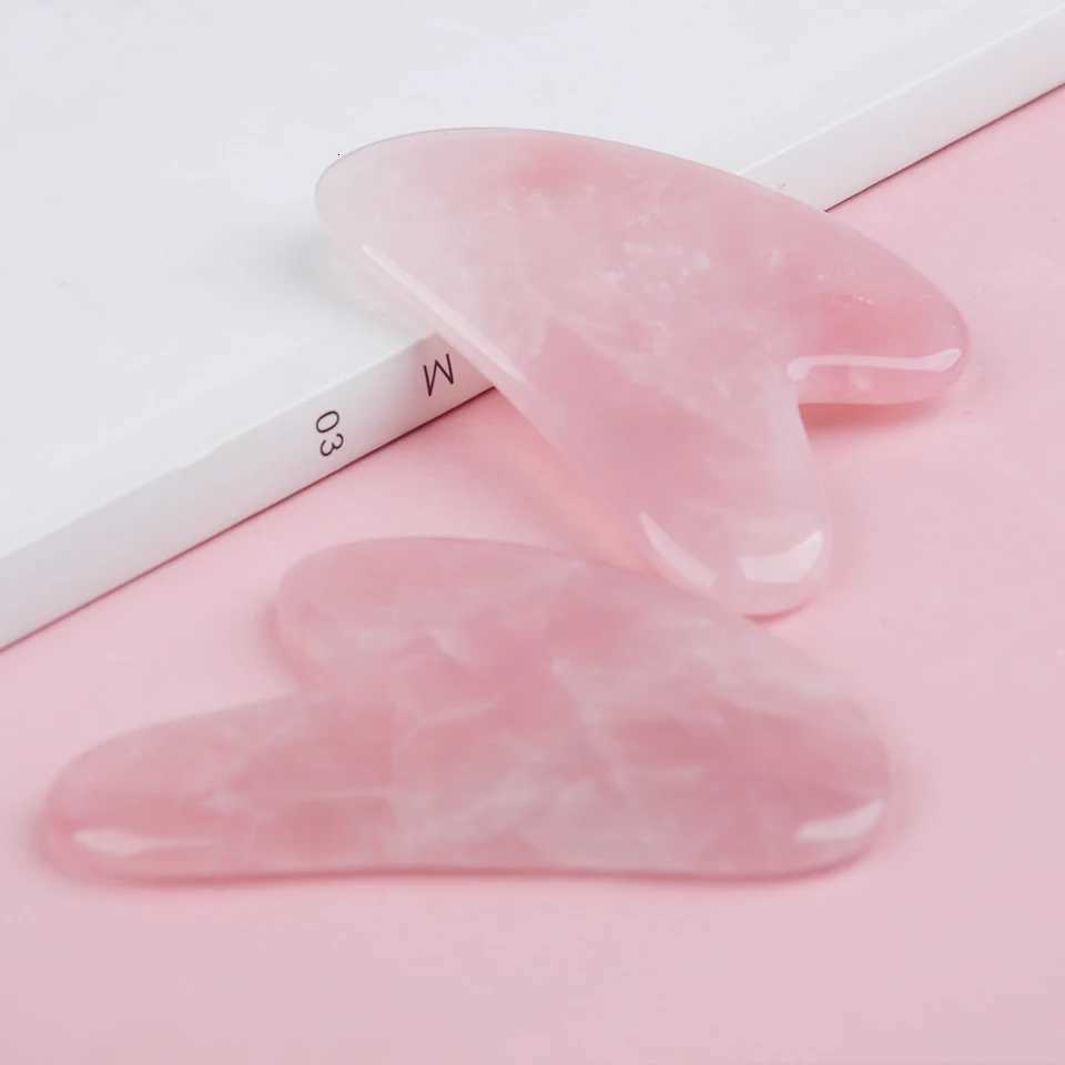 Stone Face Massager Natural Jade Gua Sha Massage Board Rose Quartz Guasha Plate Jade Face Massager Scrapers Tools For Face Neck Back Body N260921
