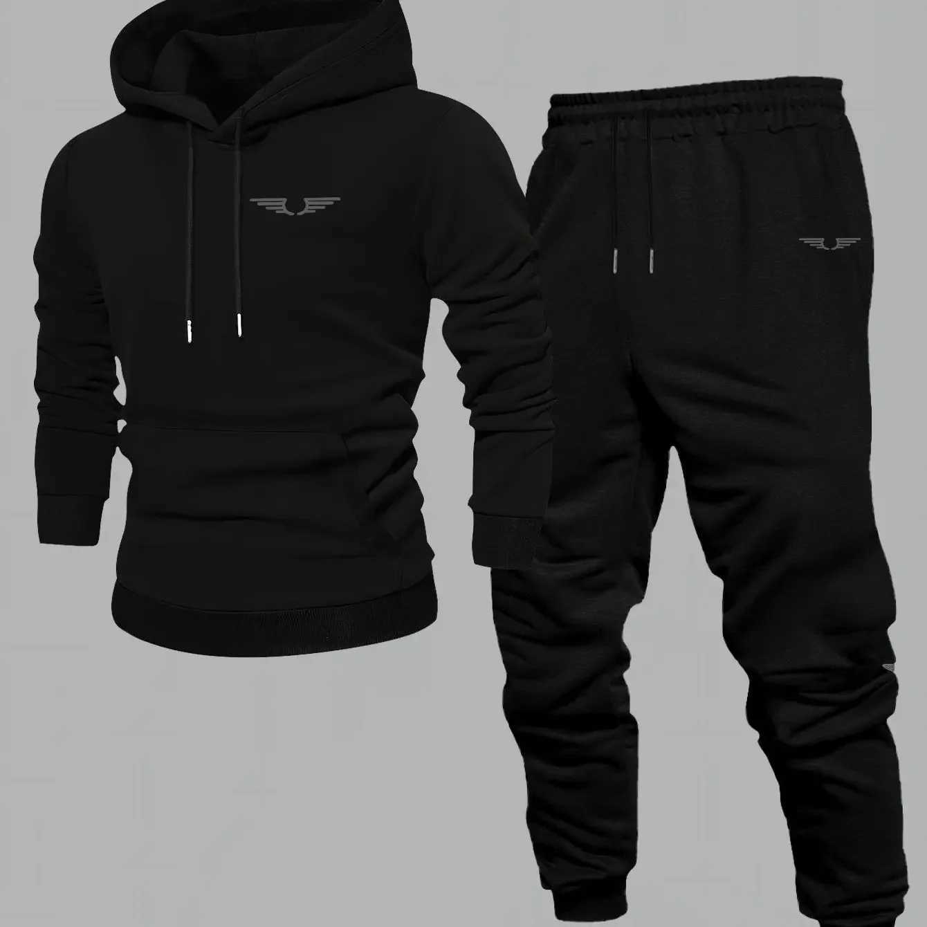 Tracksuits Trendy Printed Men's Men's and Women's Hoodies and Jogging Pants Fashionable Street Style Outdoor Fitness and Leisure J260
