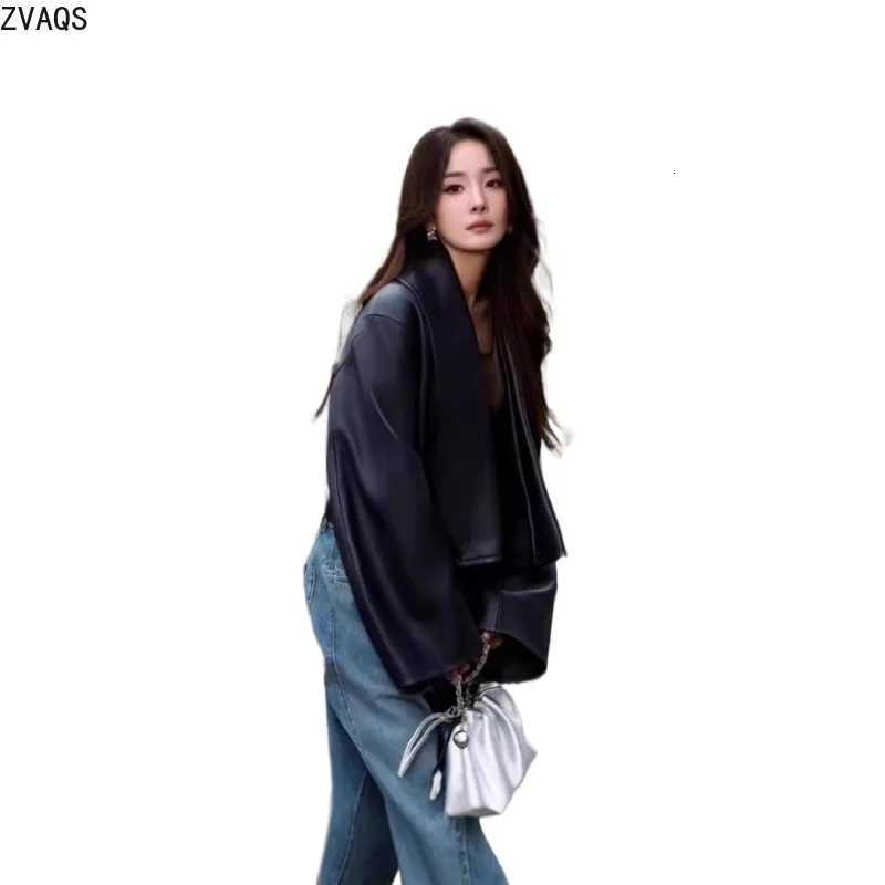 100% Sheepskin ZVAQS Premium Genuine Sheepskin Outerwear Loose Slim Leather Jacket for Women 2026 Spring Autumn Jaqueta Feminina C260921